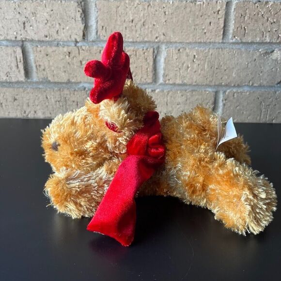 Dan Dee Christmas Reindeer Deer Moose Red Antlers & Scarf Stuffed Plush Animal - Picture 4 of 11